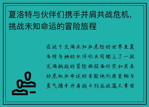 夏洛特与伙伴们携手并肩共战危机，挑战未知命运的冒险旅程